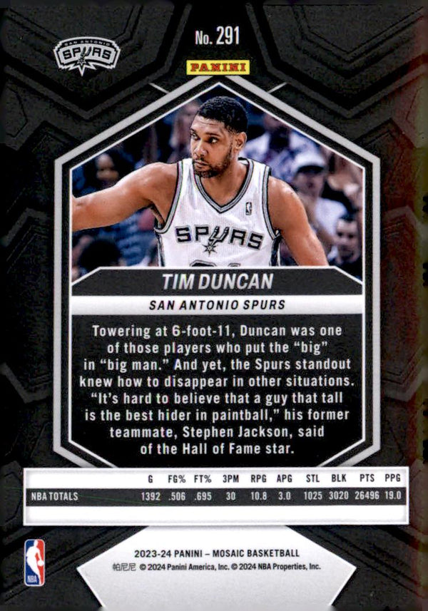 2023-24 Panini Mosaic #291 Tim Duncan
